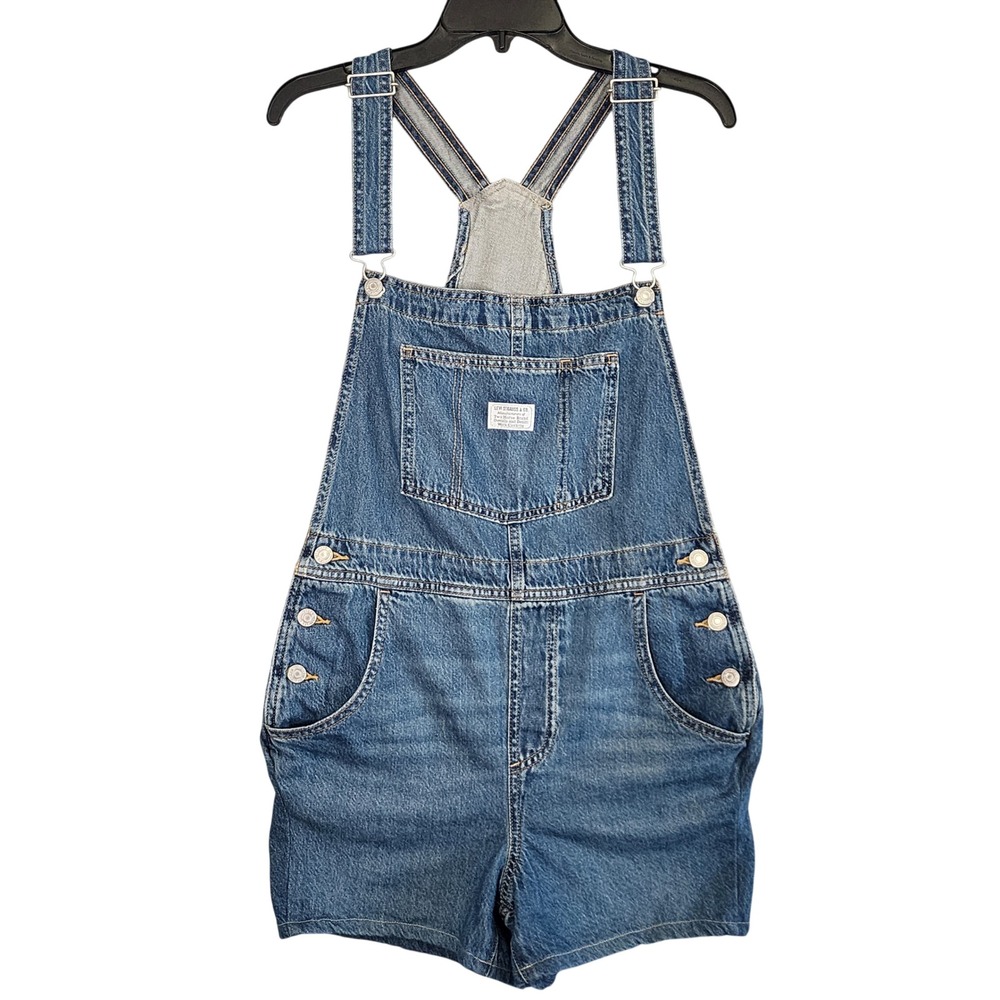 Levi Strauss & Co Two Horse Brand Short Overalls Womens M Shortalls Denim Chore